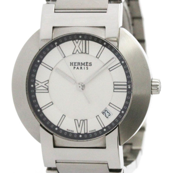 HERMES Nomade Stainless Steel Auto Quartz Mens Watch NO1.810 Polished